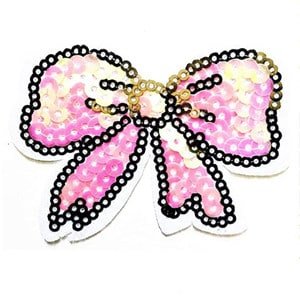 pink bow sequin