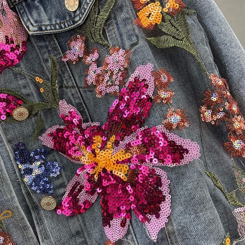 sequin patch in jacket