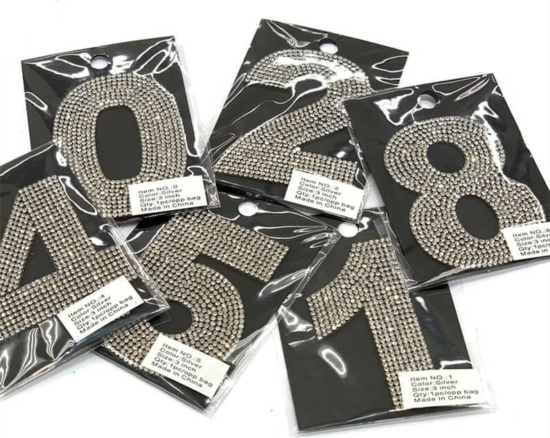 rhinestone letter patches