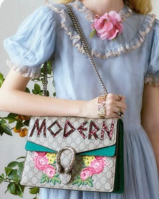 sequin patch bag