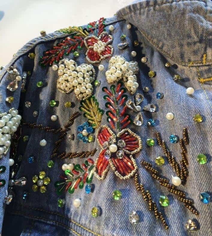 rhinestone patch on jacket