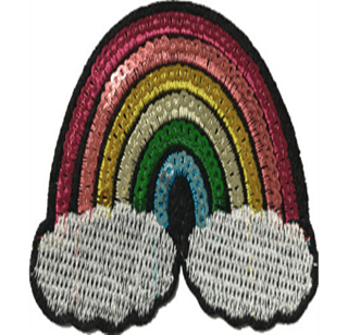 mini rainbow sequin patch