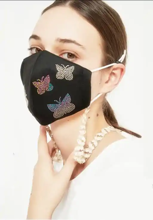 rhinstone motif mask