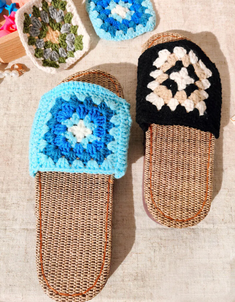 crochet granny square shoes